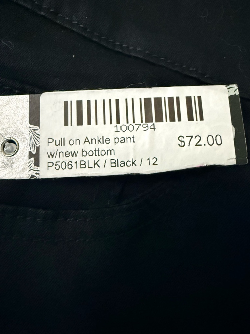 NWT ERTHYL 12 Pull-On Ankle Pants - Black - Picture 3 of 7